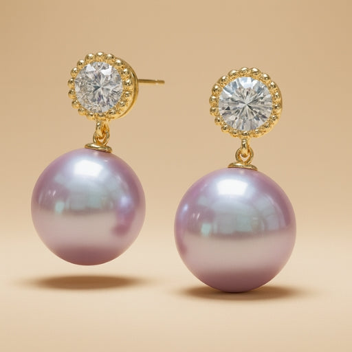 Luxe Lavender Pearl Drop Earrings